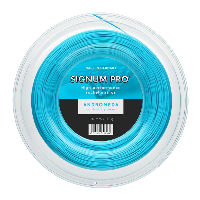 Signum Pro Tennissaite Andromeda (Haltbarkeit+Kontrolle/Power) blau 200m Rolle
